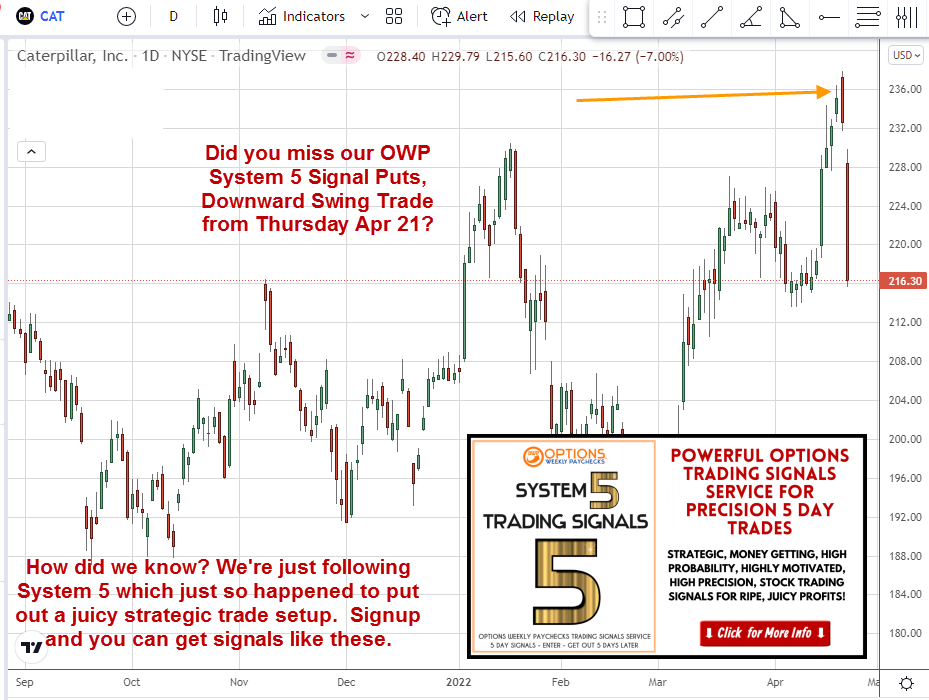 OWP System 5 Options Trading Signals- missed CAT?