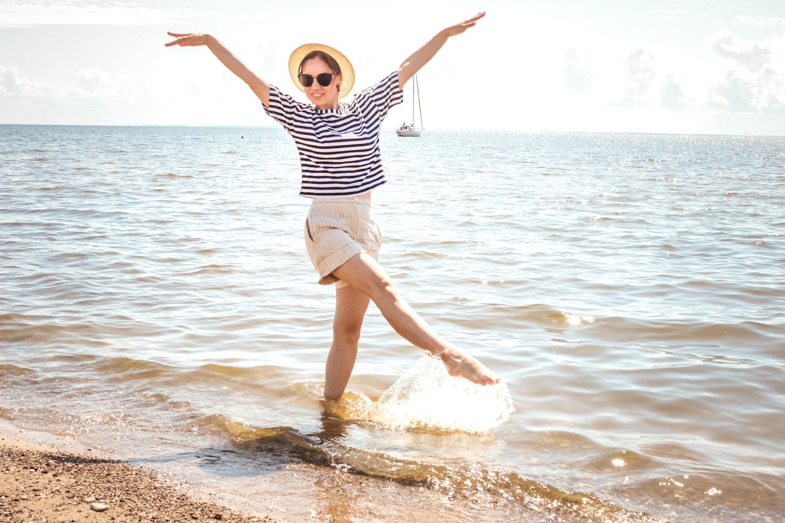 woman standing on seashore