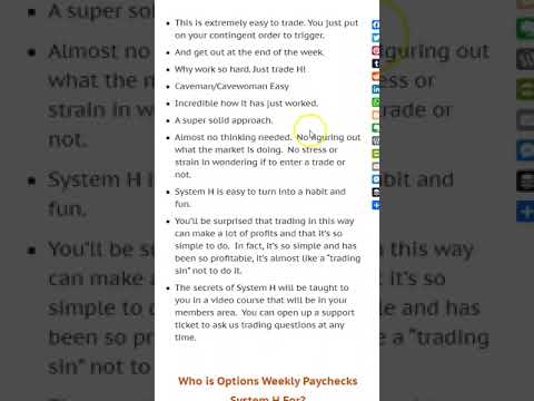 Why Do Options Weekly Paychecks System H Vs Other Systems